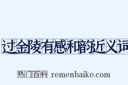 过金陵有感和韵近义词是什么意思的图片